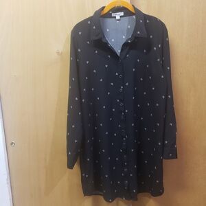 Kensie black long sleeve shirt dress w cactus print
shoulder-hem 32"
LLL